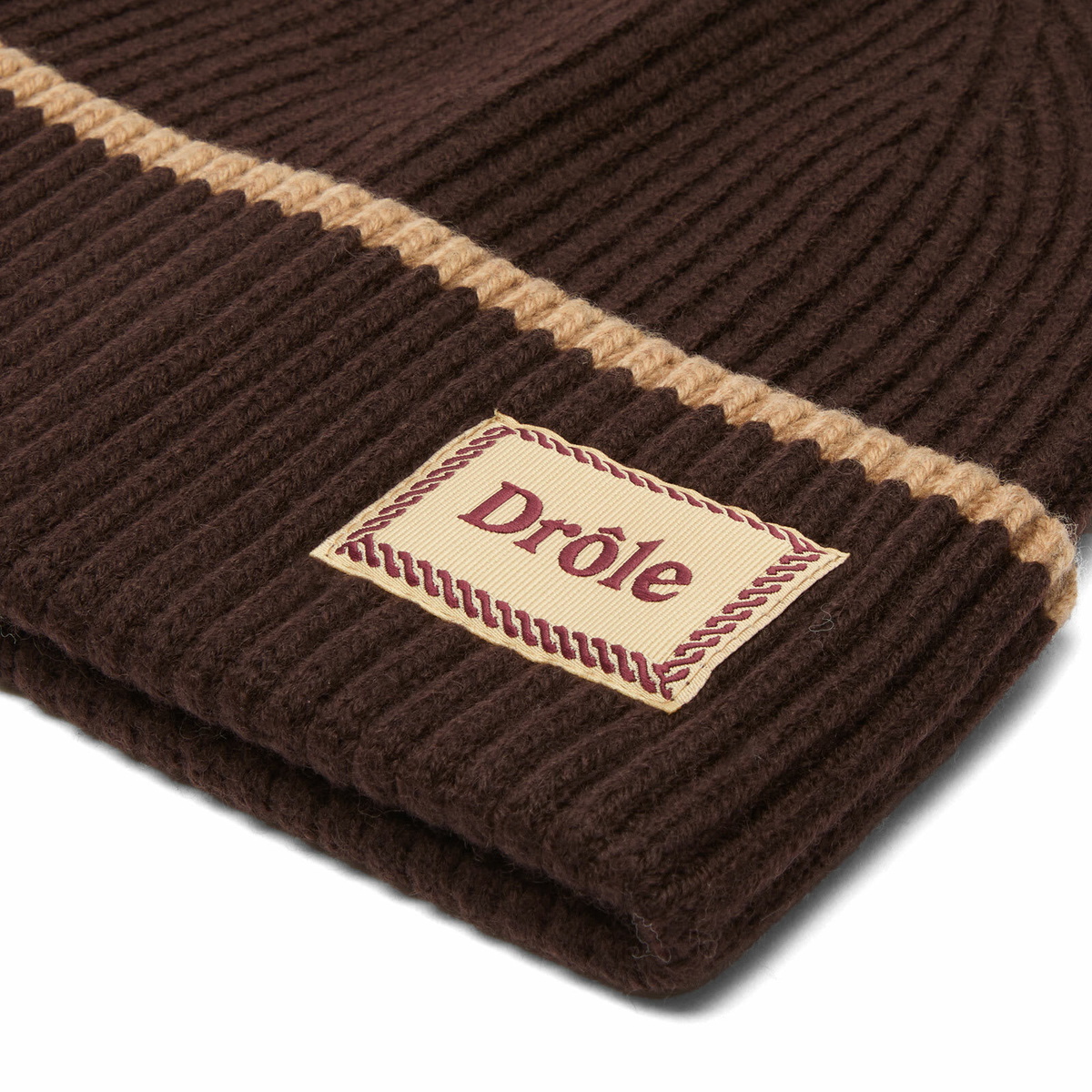Drôle de Monsieur Men's Drole De Monsieur Logo Beanie in Brown 