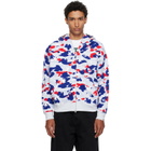 BAPE White & Blue STA Strike Camo Shark Full Zip Hoodie