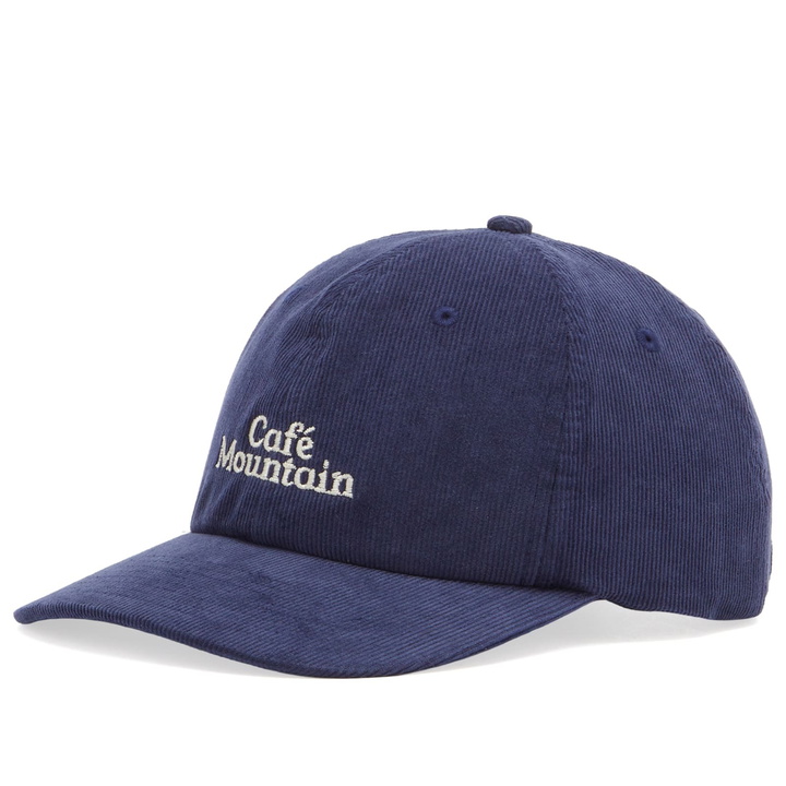 Photo: Café Mountain Men's Simple Logo Cord Cap in Deep Navy 