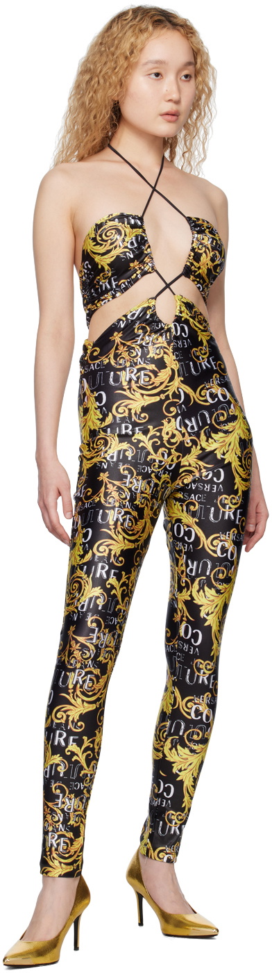 Versace Jeans Couture Black Printed Jumpsuit