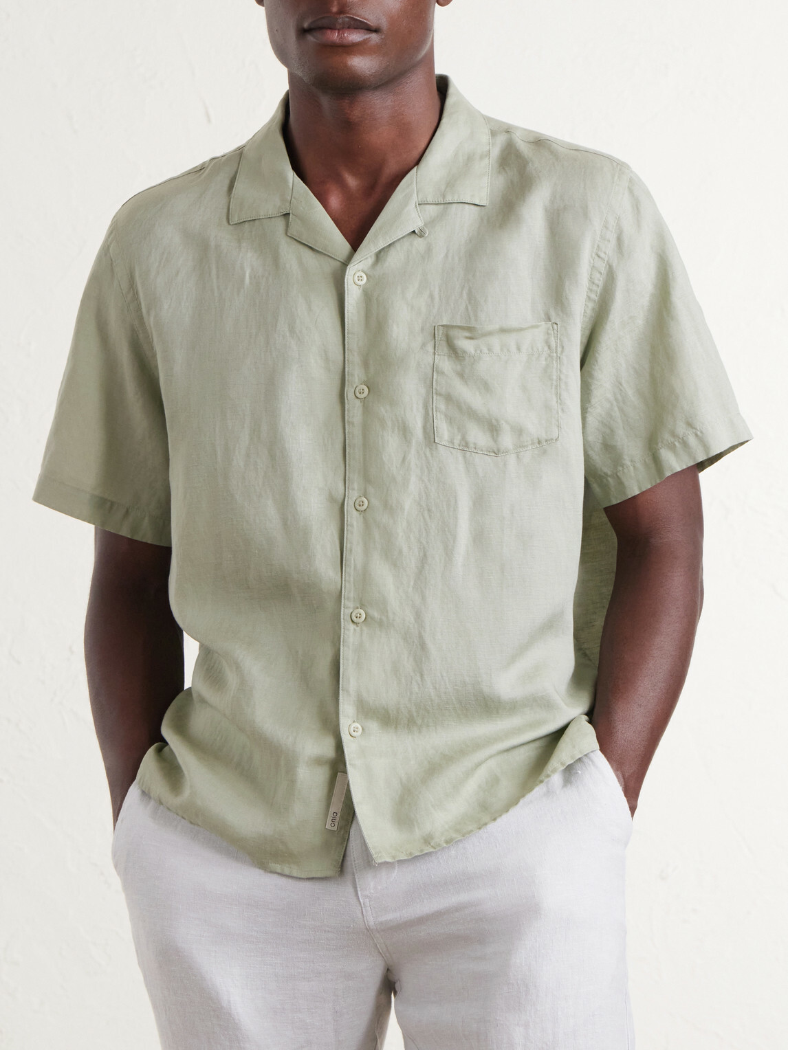 Onia - Convertible-Collar Linen and Lyocell-Blend Shirt - Green
