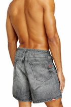 Diesel Swim shorts with denim trompe l'oeil print - Swim shorts Mens in Grey
