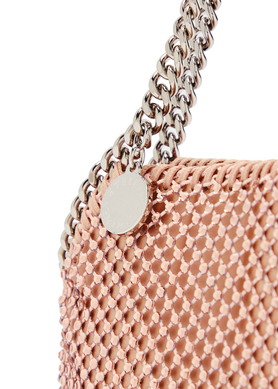 Stella Mccartney Falabella Mini Crystal-embellished Satin top Handle bag - Peach - One Size