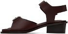 LEMAIRE Burgundy Square 35 Heeled Sandals