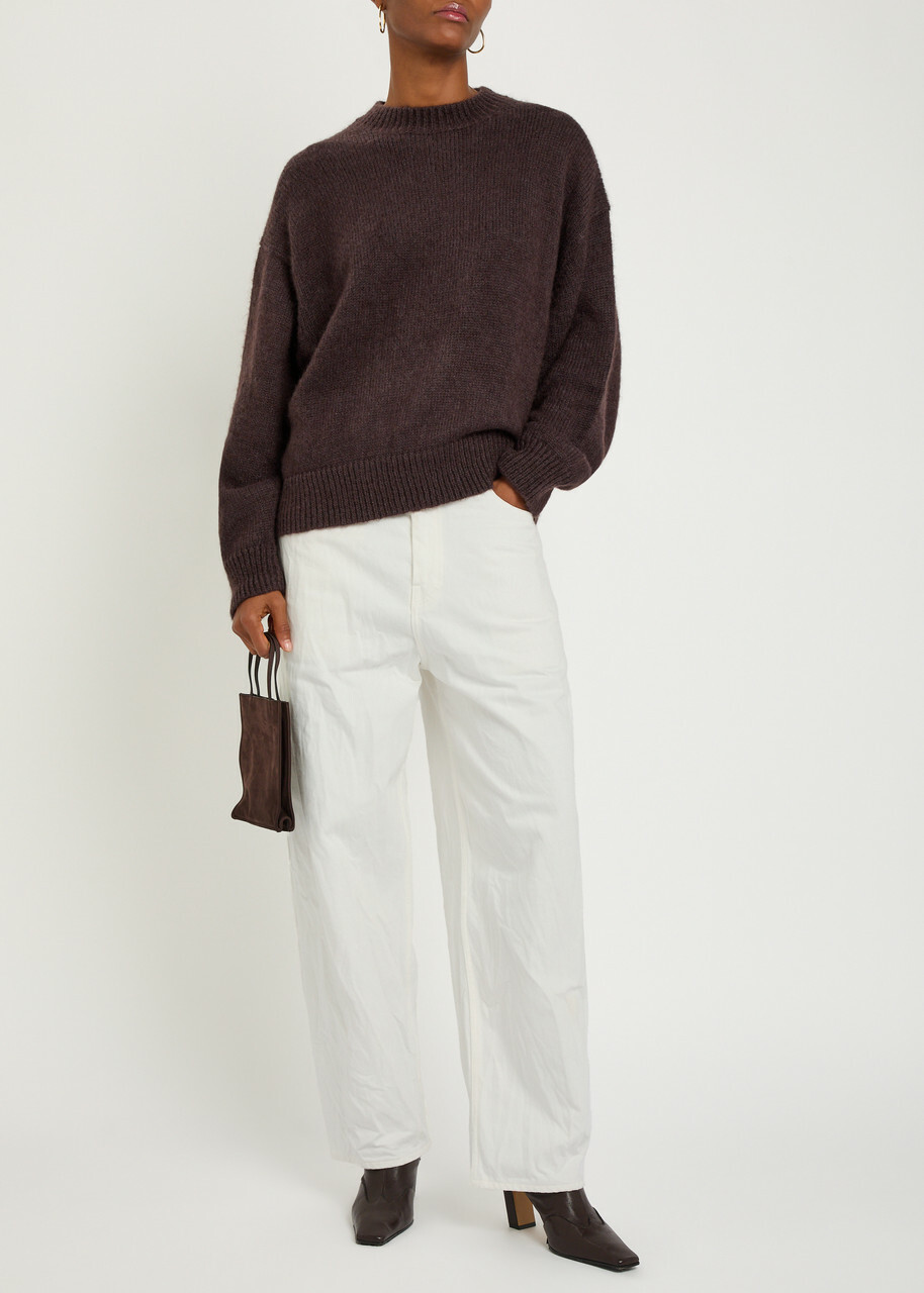 Studio Nicholson Cahun Belted Tapered-leg Jeans White