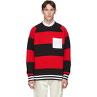 Burberry Red Rugby Stripe Bustler Sweatshirt