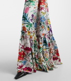 Gucci Floral belted silk twill gown