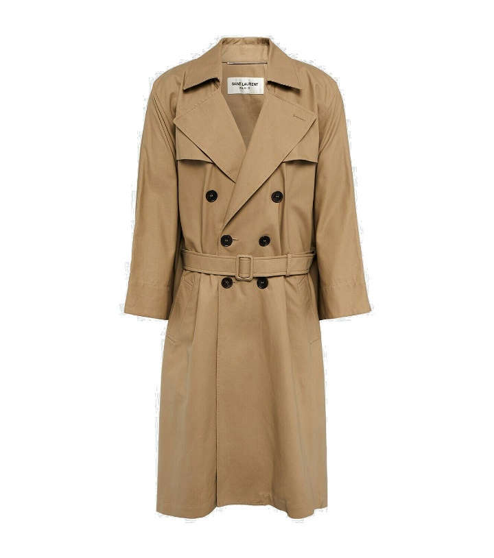 Photo: Saint Laurent - Double-breasted cotton trench coat