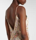 Camilla Embellished floral silk slip dress