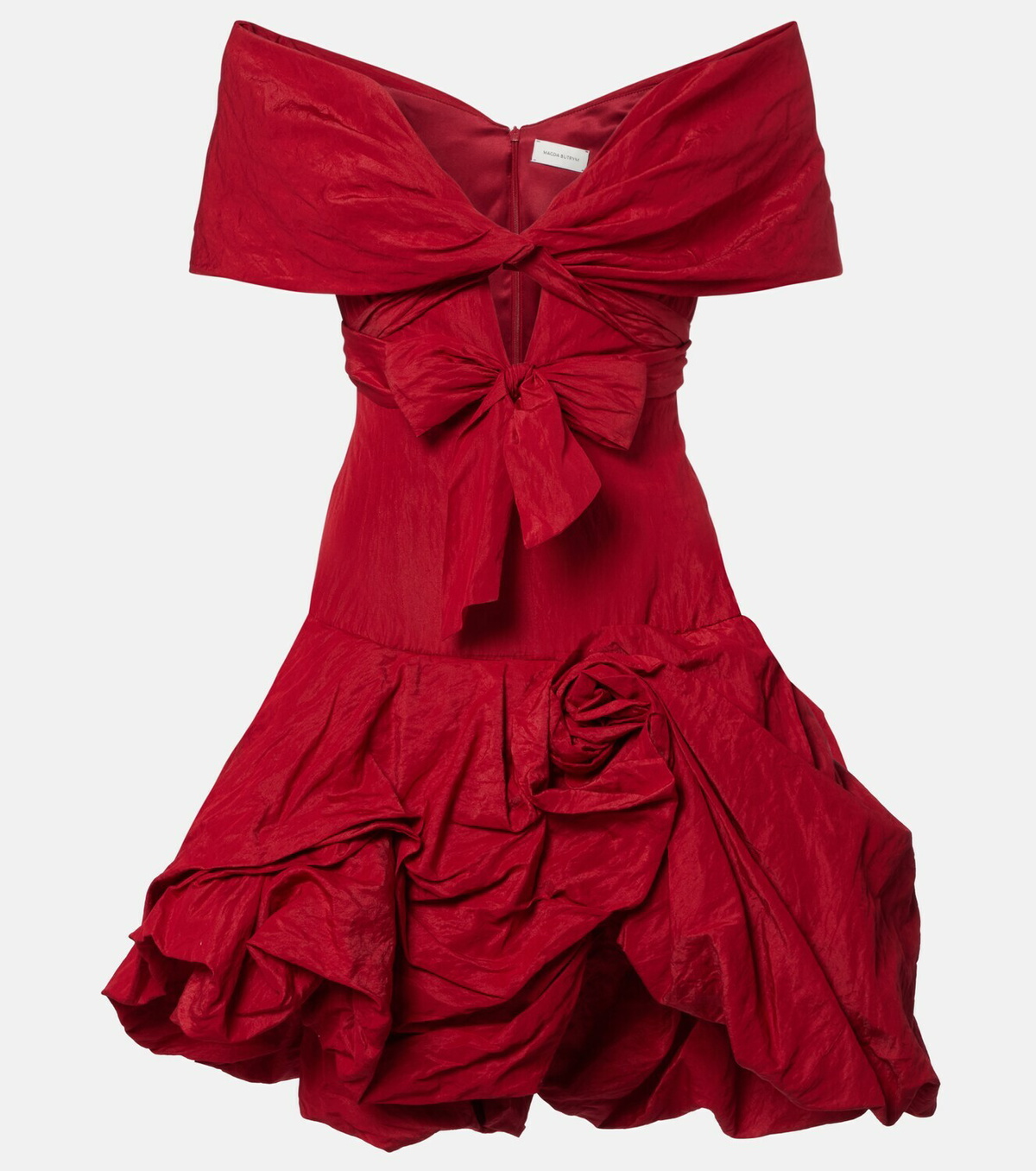 Magda Butrym Off-shoulder cotton-blend taffeta minidress