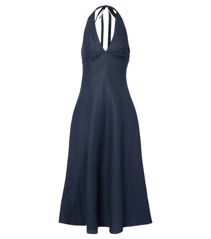 Photo: Faithfull Marais halterneck linen midi dress