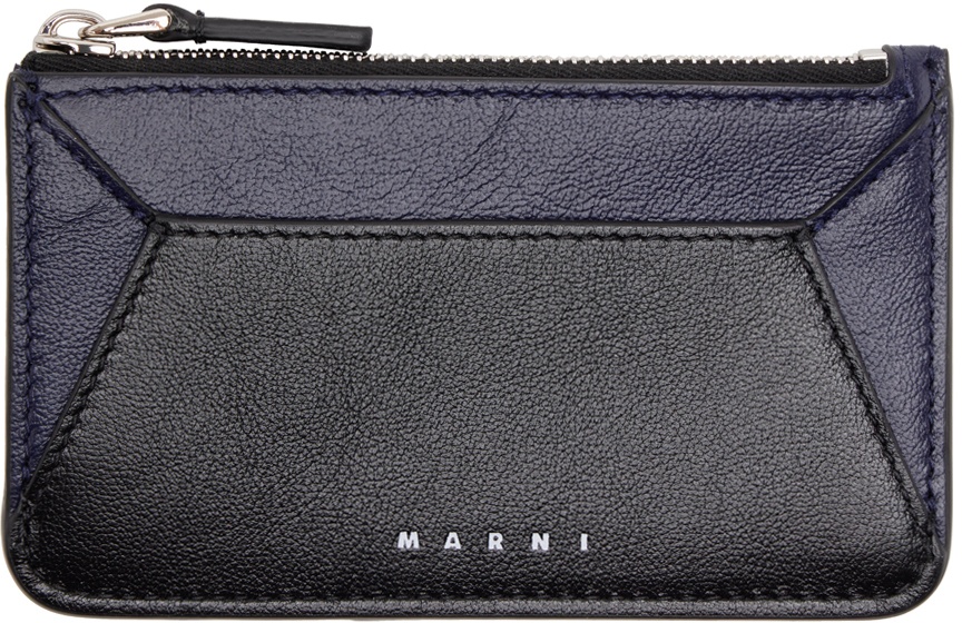 Marni Navy Leather Card Holder Marni