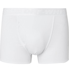 Off-White - Three-Pack Ribbed Stretch-Cotton Boxer Briefs - Men - White