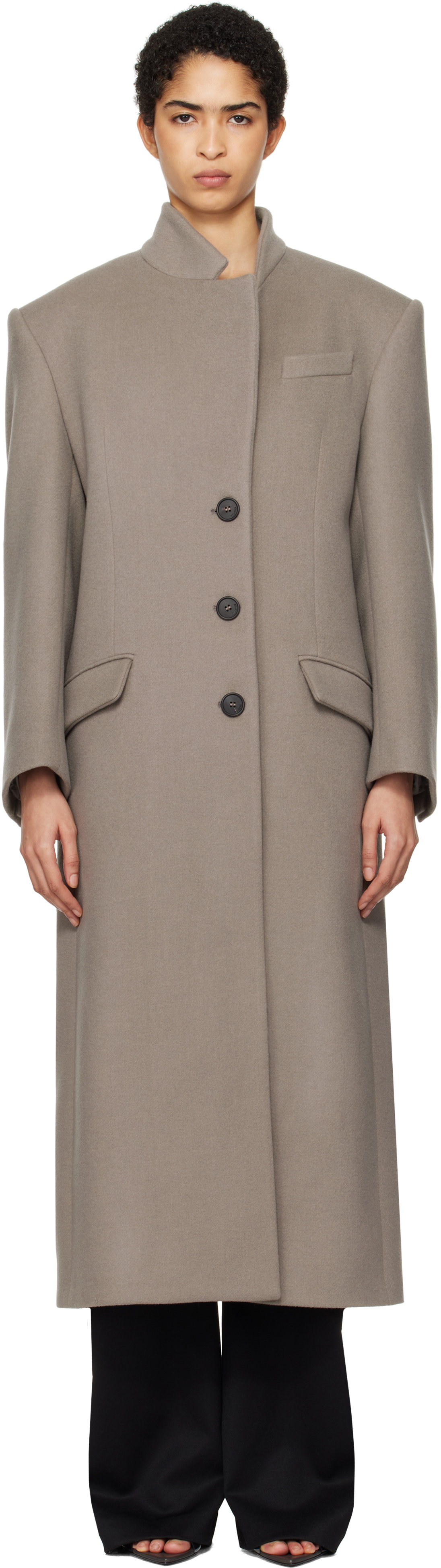 The Attico Gray Long Coat