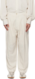 Hed Mayner Off-White Pinstripe Trousers