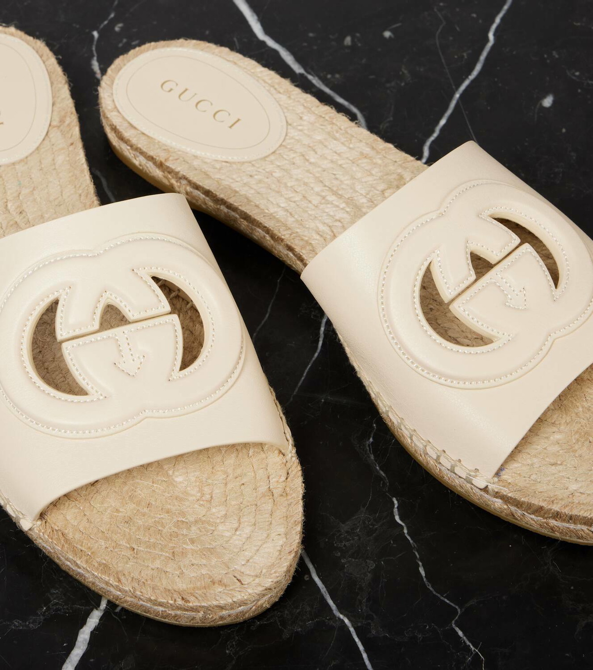Gucci Gucci Cut leather espadrilles slides Gucci