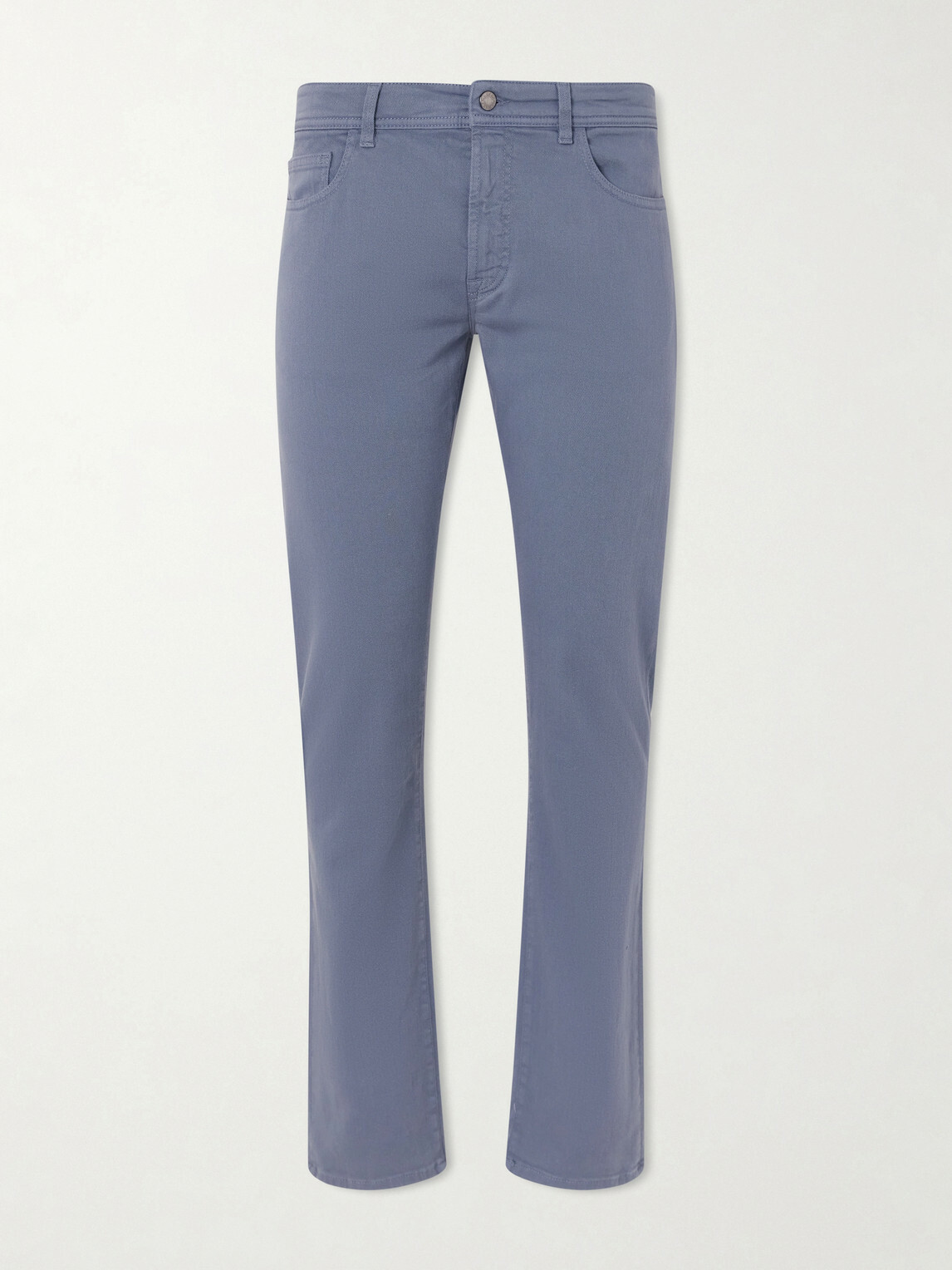 Canali - Straight-Leg Garment-Dyed Stretch Jeans - Blue