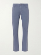 Canali - Straight-Leg Garment-Dyed Stretch Jeans - Blue
