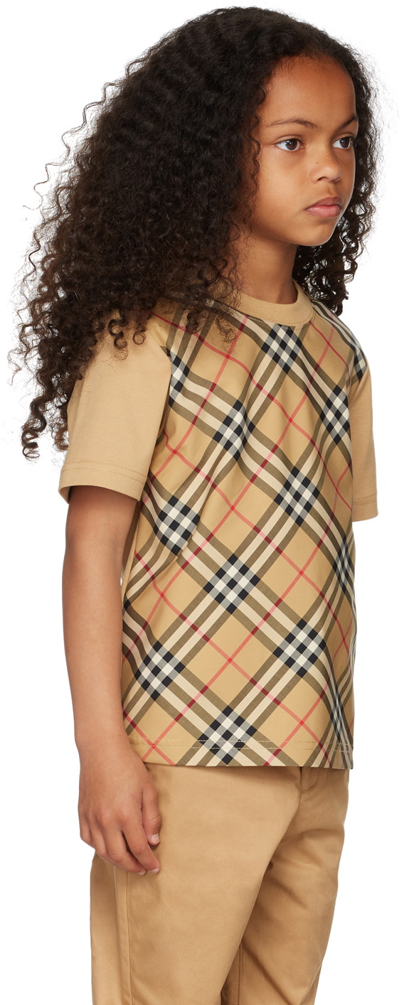 Burberry Kids Beige Check T Shirt Burberry