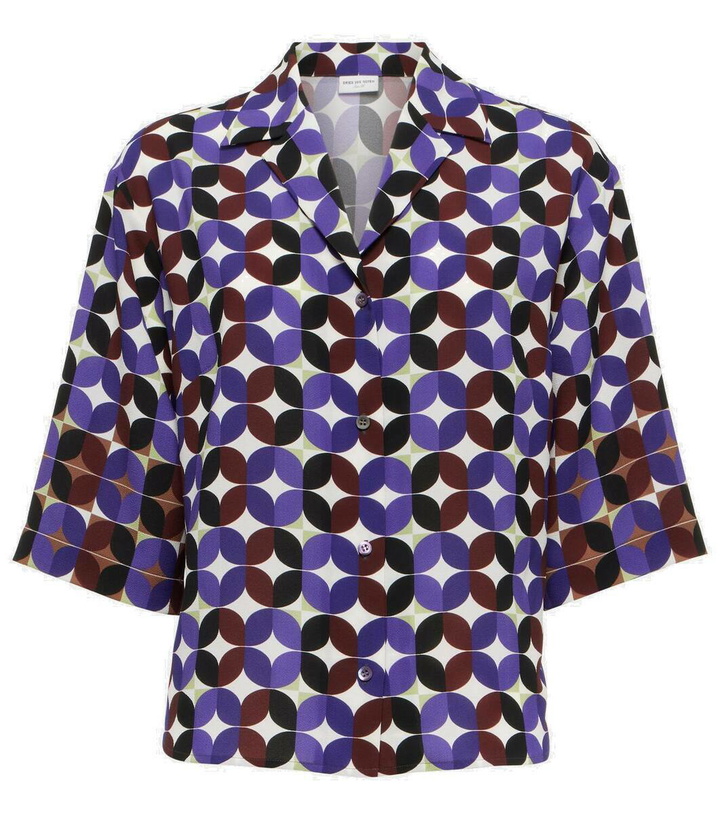 Photo: Dries Van Noten Printed crêpe bowling shirt