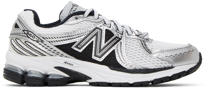 Photo: New Balance White & Black 860v2 Sneakers