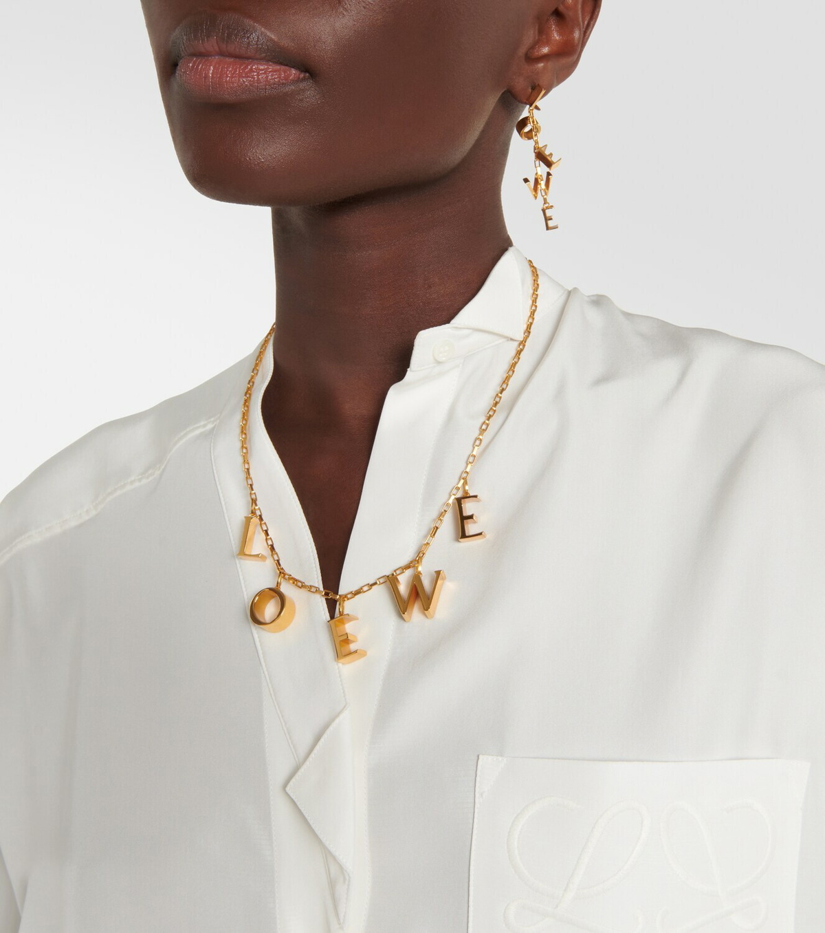 Loewe Logo sterling silver necklace Loewe