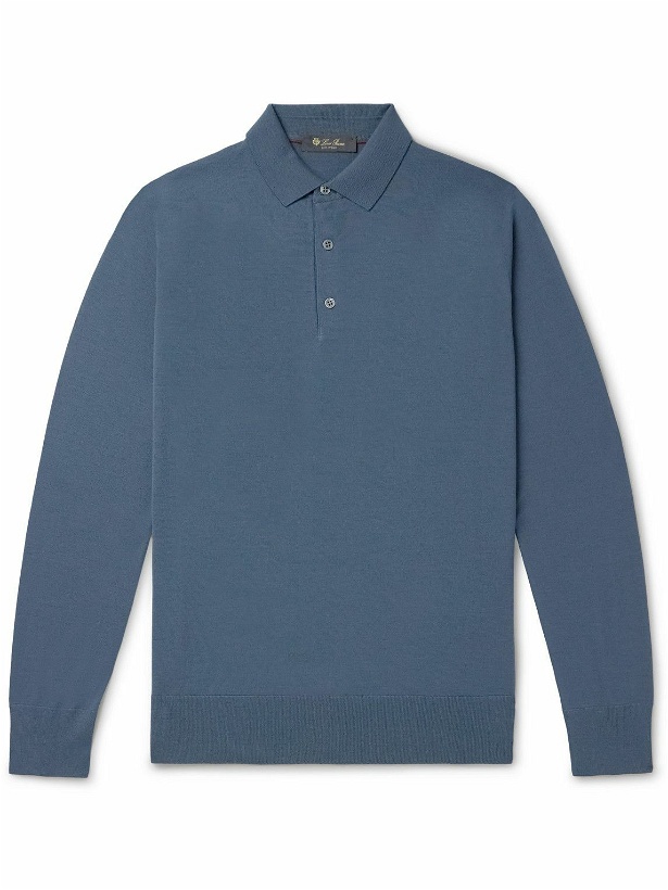 Photo: Loro Piana - Slim-Fit Wish Virgin Wool Polo Shirt - Blue