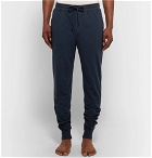 Schiesser - Anton Slim-Fit Tapered Cotton-Jersey Sweatpants - Men - Midnight blue