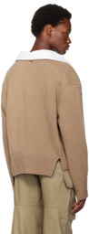 System Brown V-Neck Sweater