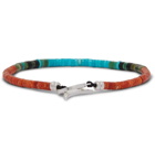 Mikia - Coral, Turquoise and Sterling Silver Beaded Bracelet - Blue