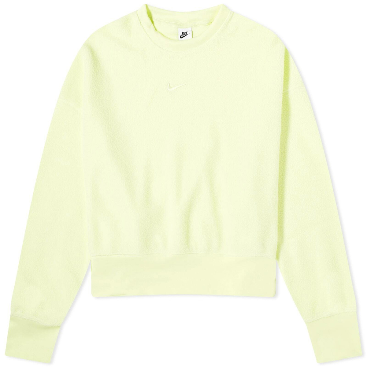 Photo: Nike Women's Plush Mod Crop Sweatshirt in Luminous Green