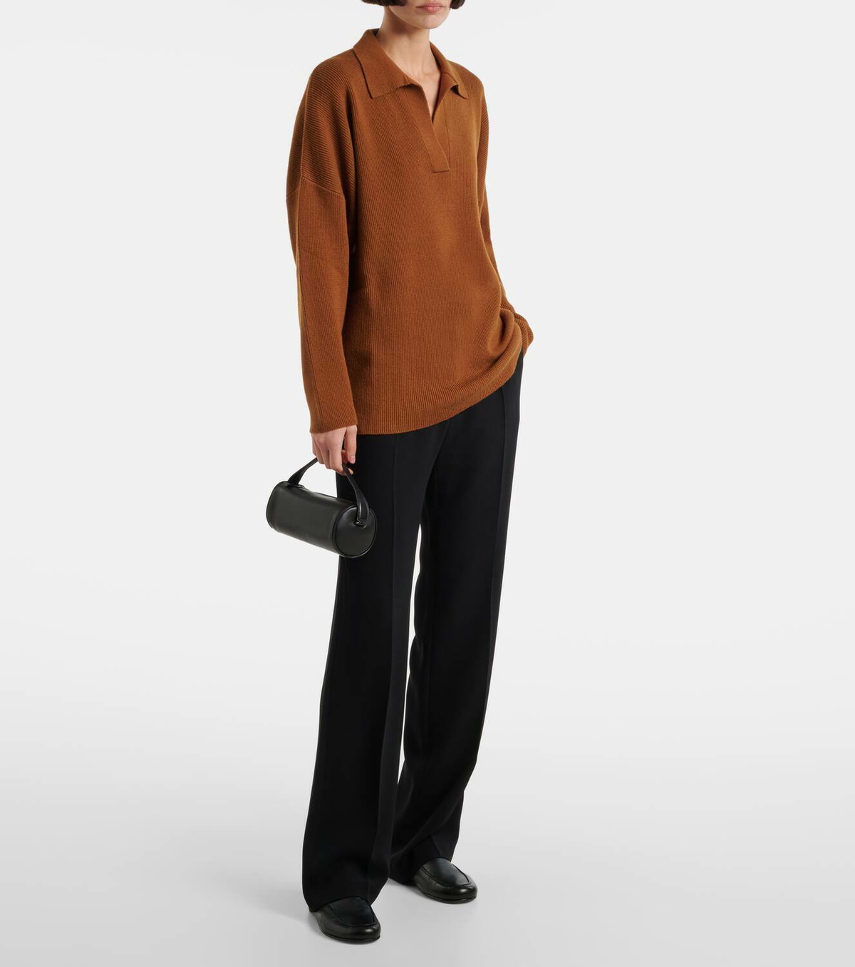 Fforme Louise wool and cashmere polo sweater