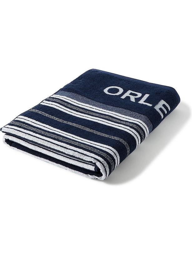 Photo: Orlebar Brown - Neville Logo-Jacquard Striped Cotton-Terry Beach Towel
