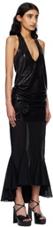 Fancì Club Black Skinks Fishtail Midi Dress