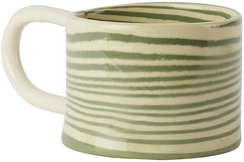 Henry Holland Studio SSENSE Exclusive Green & White Loop Mug