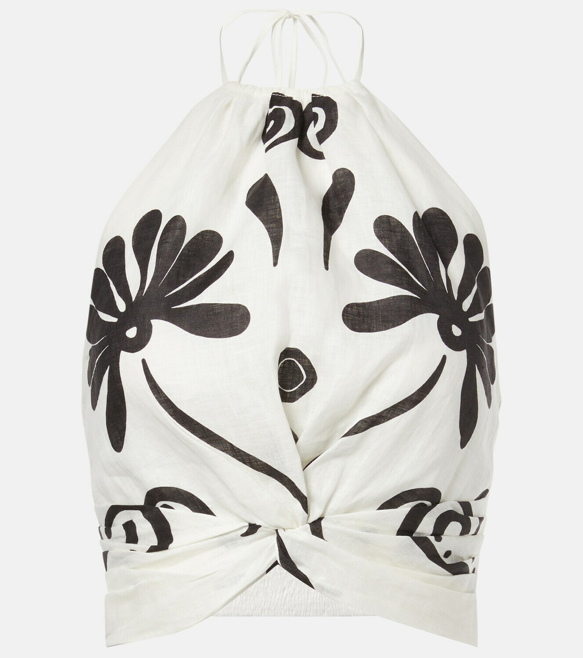 Cala de la Cruz Lodi floral halterneck linen top