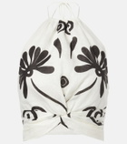 Cala de la Cruz Lodi floral halterneck linen top