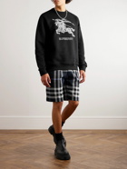 Burberry - Logo-Embroidered Cotton-Jersey Sweatshirt - Black