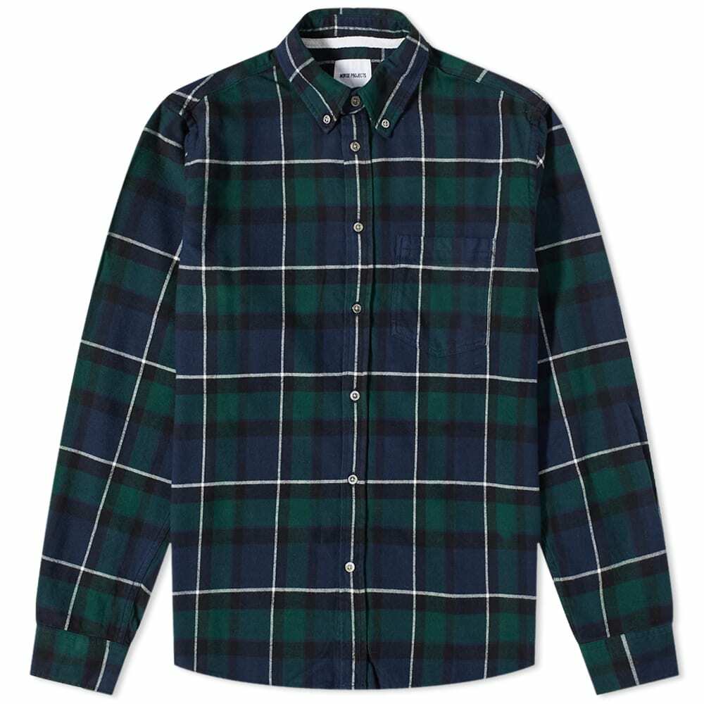 FIELD AND STREAM Black Watch Check Long Sleeve Heavy Flannel Check Shirt cotton navy blue type Vintage Second Hand