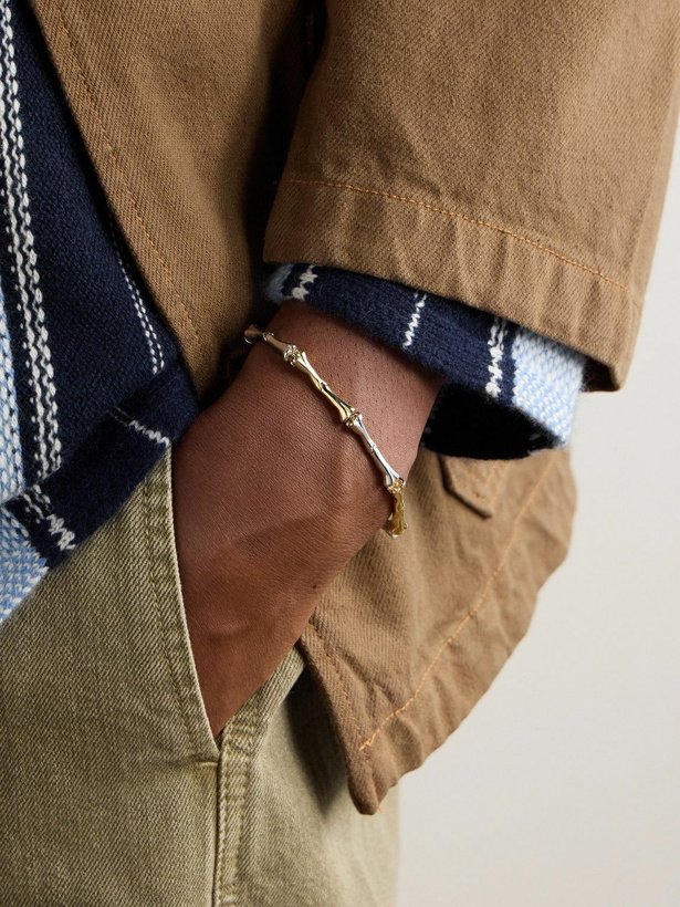 Photo: PATTARAPHAN - Chunky Remnants 9-Karat White and Yellow Gold Bracelet