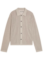 Mki Miyuki Zoku Open-knit Linen and Cotton-blend Cardigan Taupe