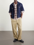Corridor - Driftwood Checked Cotton Shirt - Brown