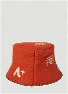Symbols Knitted Bucket Hat in Orange