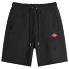 Air Jordan Rare Air Pullover Fleece Short in Black/Chile Red