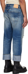 R13 Blue Cuffed X-Boyfriend Jeans