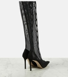Jimmy Choo Psyche 95 mesh over-the-knee boots
