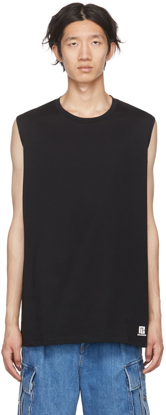 Photo: Balmain Black Cotton T-Shirt