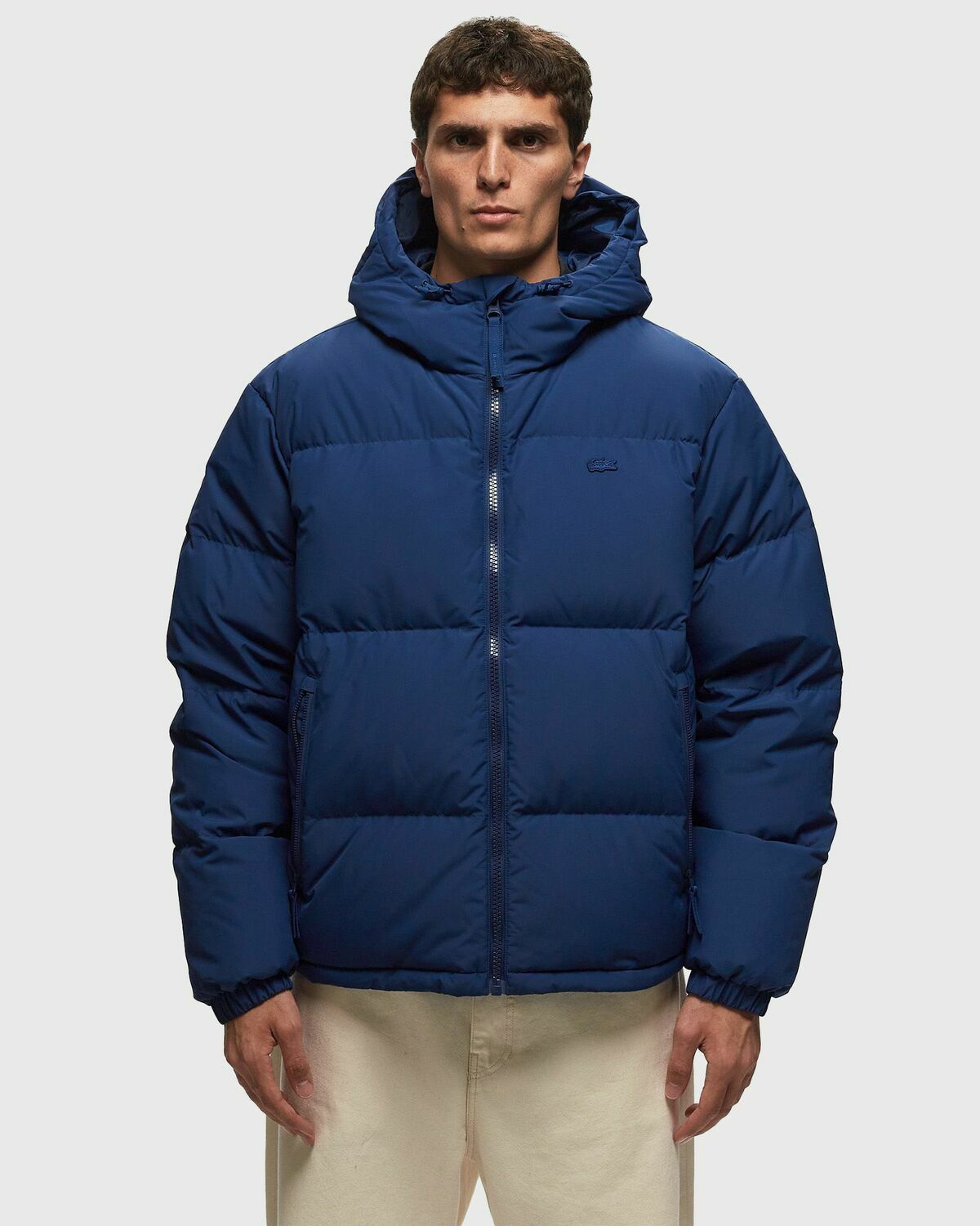 LACOSTE ネイビー ダウンジャケット US S SOLDOUT】LACOSTE ラコステ メンズ バックステッチダウン