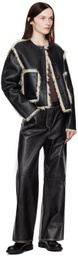 Stand Studio Black Lucine Reversible Faux-Leather Jacket