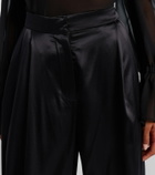 Nina Ricci Silk-blend satin wide-leg pants